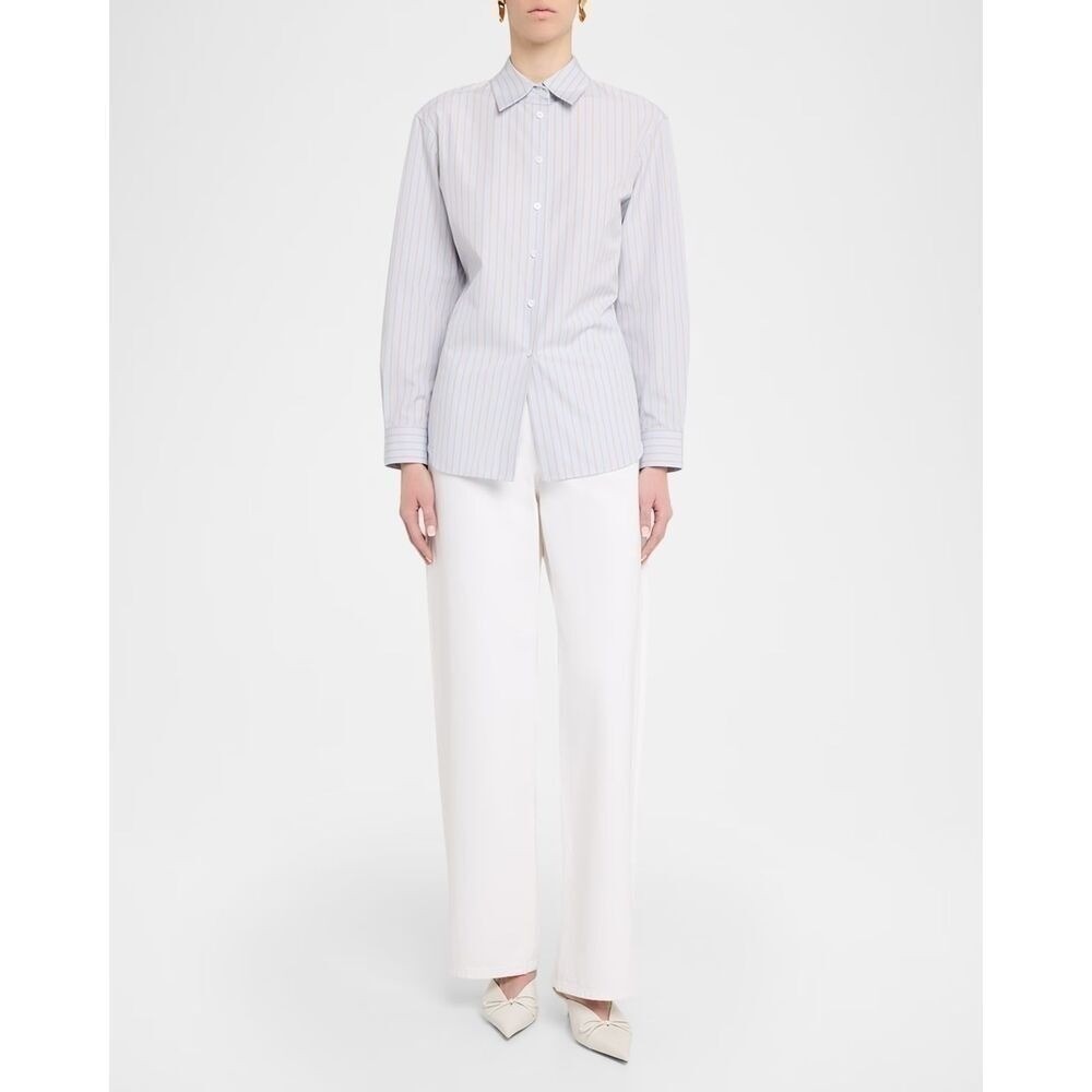 BNWT Lafayette 148 New York Aurora Premium Tailored Poplin Blouse, Reg $798 - Picture 8 of 15